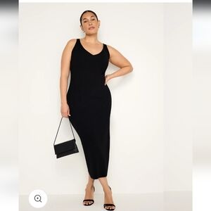 Good American NWT Stretch Rib Knit Sleeveless Midi Dress